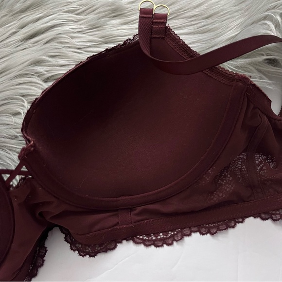 Aerie Burgundy Lace Balconette Bra 34D - Picture 7 of 7